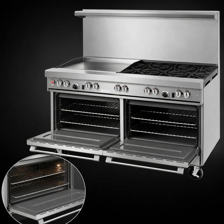 Product image #4 for Southbend Ultimate 60-Inch Gas Restaurant Range with 2 Open Burners, 48-Inch Griddle and 2 Standard Ovens