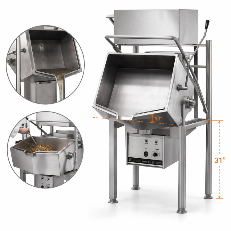 Product image #4 for Legion Skittle SKGL9-11 Gas-Fired Multi-Function Cooker, 10° Tilting, 49-Gallon Kettle