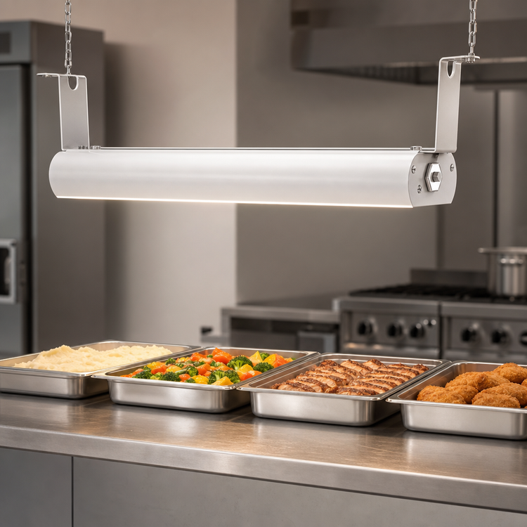 Product image #4 for Vollrath 24-Inch Low Profile Unlighted Strip Heat Lamp, White Hammer Powder Coat, 120V