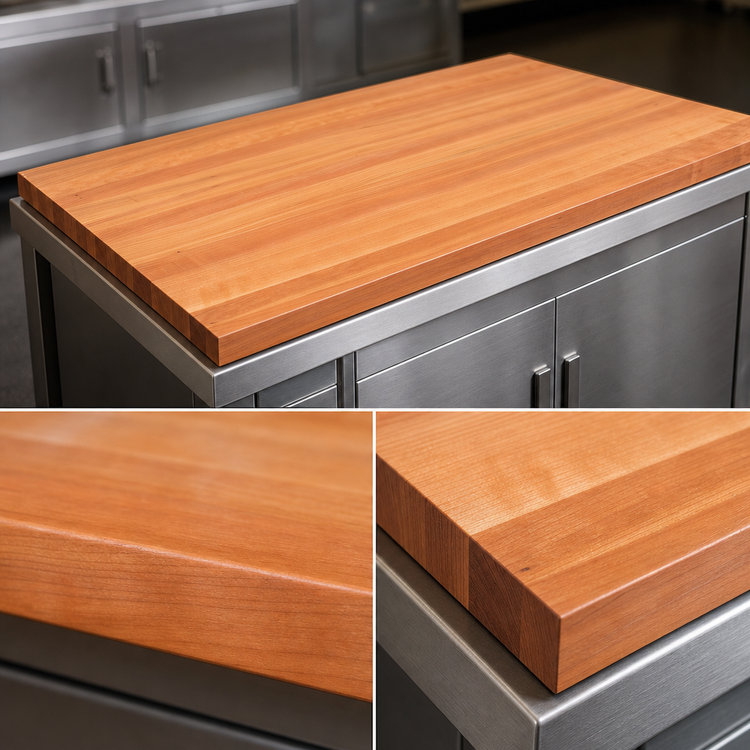 Product image #4 for Boos Block 72 Inch x 27 Inch x 3 Inch American Cherry Kitchen Countertop, Edge Grain, Varnique Finish