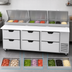 Thumbnail image #4 for Beverage-Air DPD93HC-6 Three-Section Pizza Prep Table with 6 Drawers, 93 Inch Wide, Self-Contained Side-Mounted Refrigeration