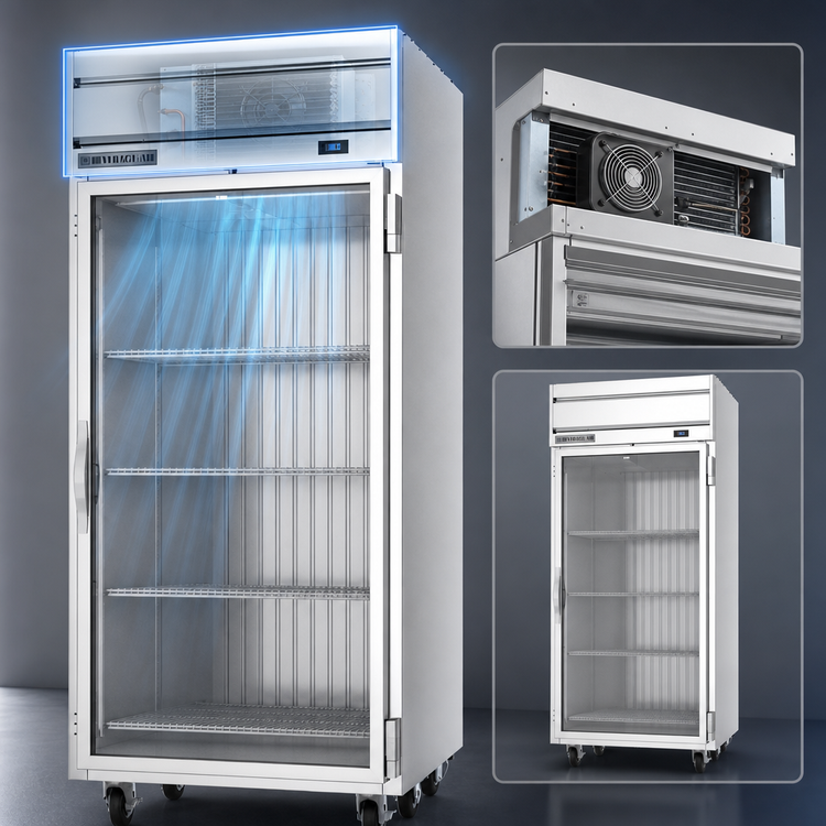 Product image #4 for Beverage-Air Horizon Series 1-Section Top-Mount Reach-In Refrigerator with Wide Right-Hand Hinged Glass Door