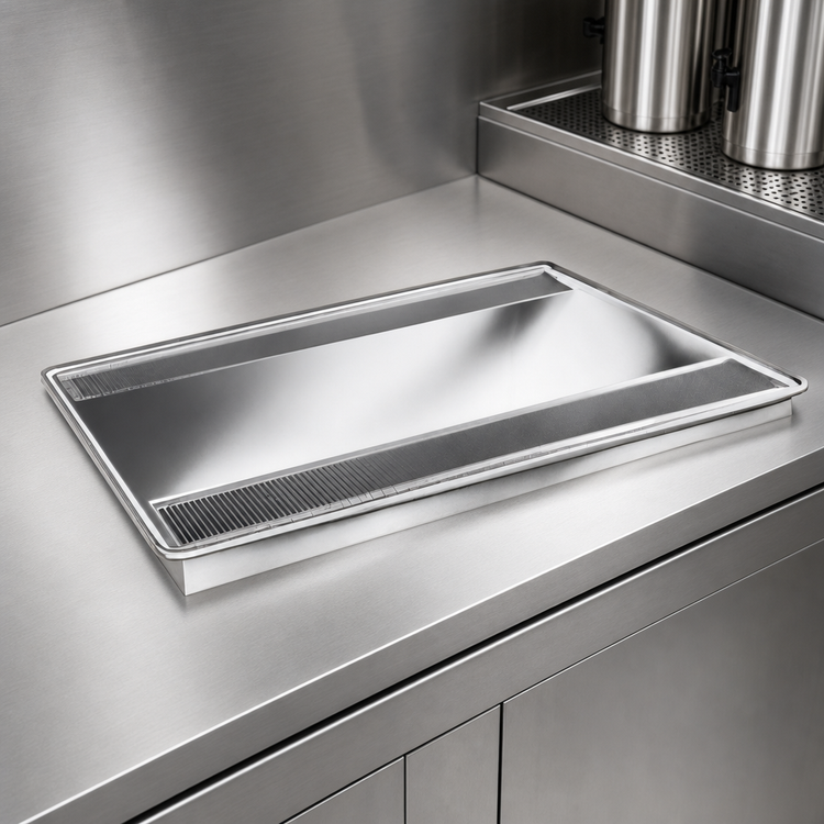 Product image #4 for 30-Inch Drop-In Double Urn Drain with Dual Troughs and Anti-Splash Grate