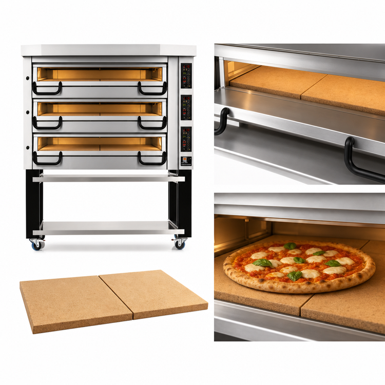 Product image #4 for PizzaMaster PM 913ED Triple-Deck Electric Hearth Stone Pizza Oven with Stand