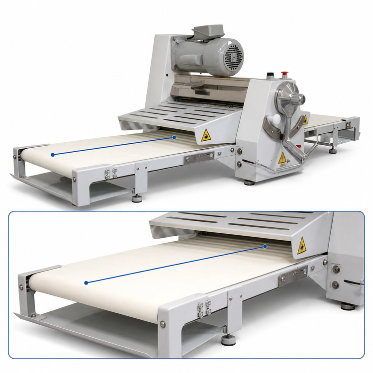 Product image #5 for BakeryXpress DXP-CRS02 Countertop Reversible Dough Sheeter with 20.5-Inch x 67-Inch Conveyor