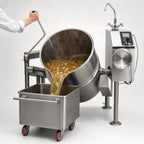 Thumbnail image #4 for Cleveland Range KGL25T 25-Gallon Gas Manual Tilting Steam Kettle with 2/3 Steam Jacket and 316 Stainless Steel Liner