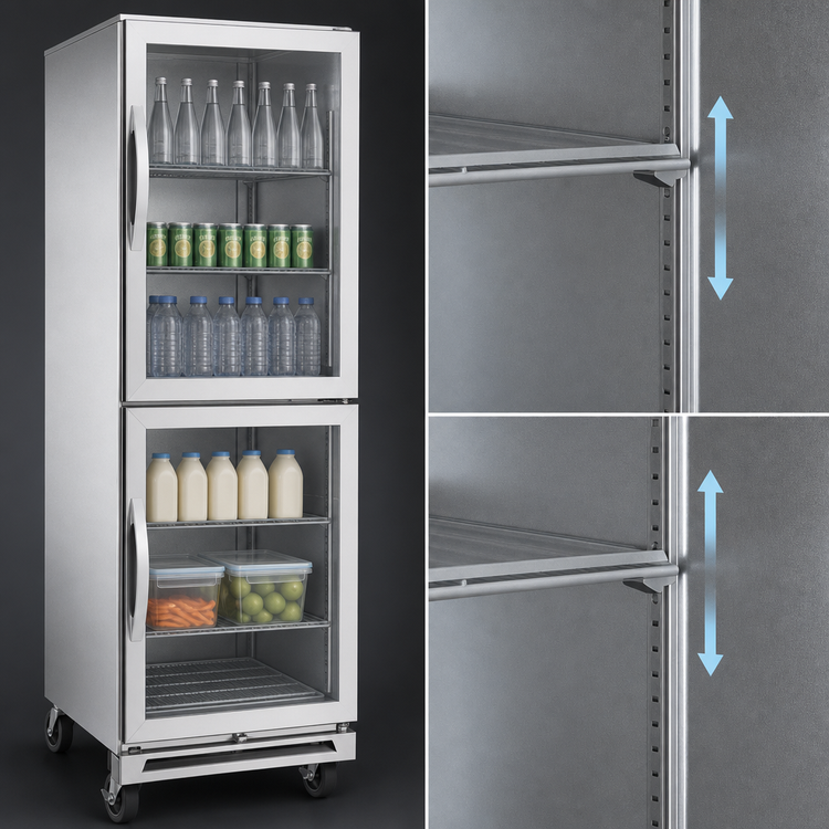 Product image #4 for Beverage-Air Horizon Series One-Section Reach-In Freezer with Glass Half Doors, 23.32 Cu. Ft.
