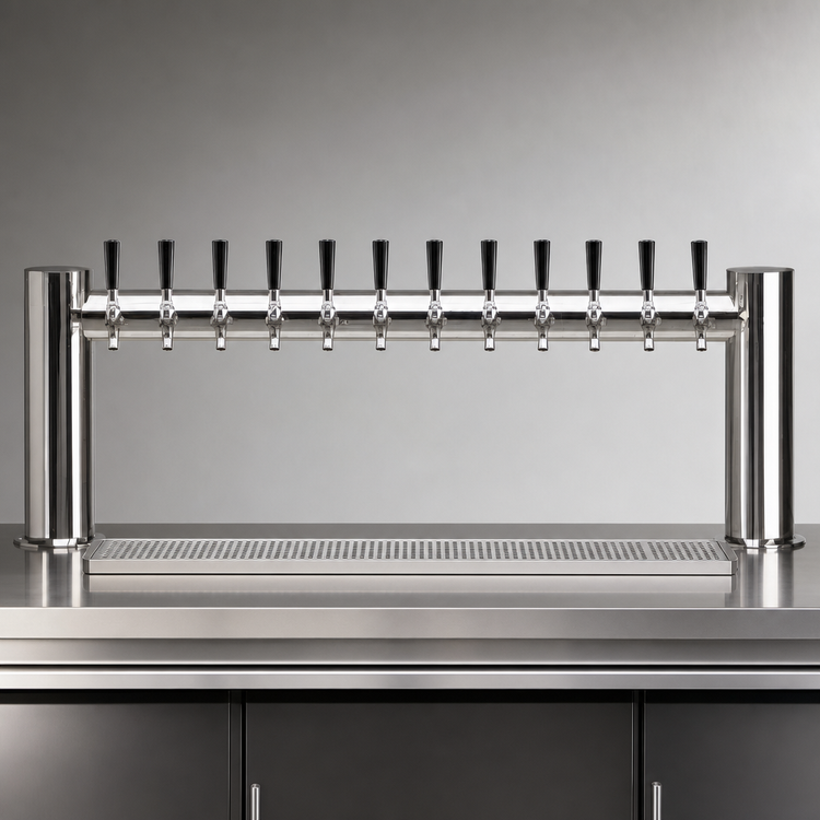 Product image #4 for Metropolis H 12-Faucet Countertop Glycol-Cooled Stainless Steel Draft Beer Tower