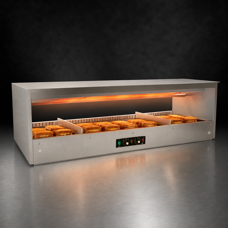 Product image #4 for BKI SM-3824L Countertop Slanted-Back Sandwich Warmer, 38 x 24 Inches, 1 Shelf, Stainless Steel