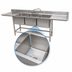 Thumbnail image #5 for BK Resources Slim-Line Three-Compartment Underbar Sink with Dual Drainboards, 84 Inch Wide