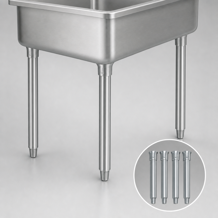 Product image #4 for Stainless Steel Sink Leg Upgrade Set for 12-Inch Deep Bowls with Bullet Feet