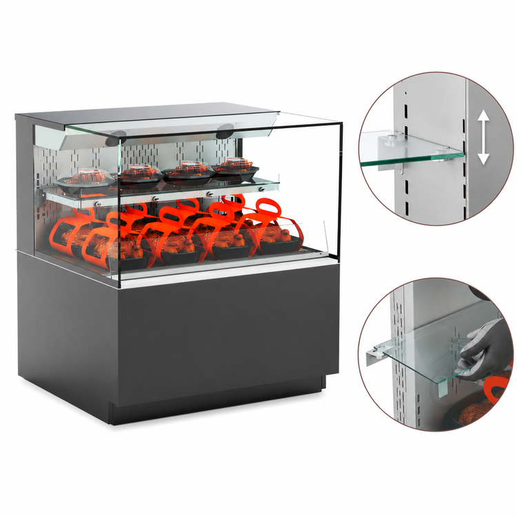 Product image #4 for Structural Concepts Reveal® Heated Self-Service Hot Food Display Case, 35-3/4 Inch Wide, Convection Heat