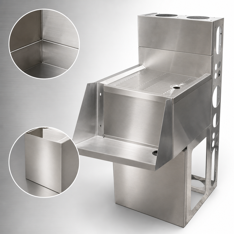 Product image #4 for BK Resources Underbar Freestanding Mixing Station with Drainboard and Blender Shelf, 18 x 21 x 33-1/2 Inch
