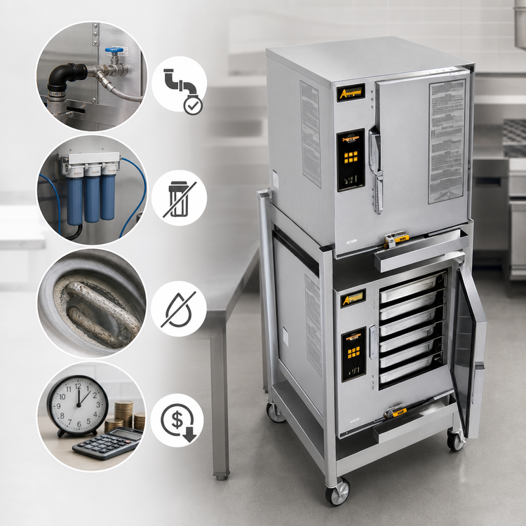 Product image #4 for AccuTemp Evolution E62083E100 DBL Double-Stacked 6-Pan Electric Boilerless Convection Steamer