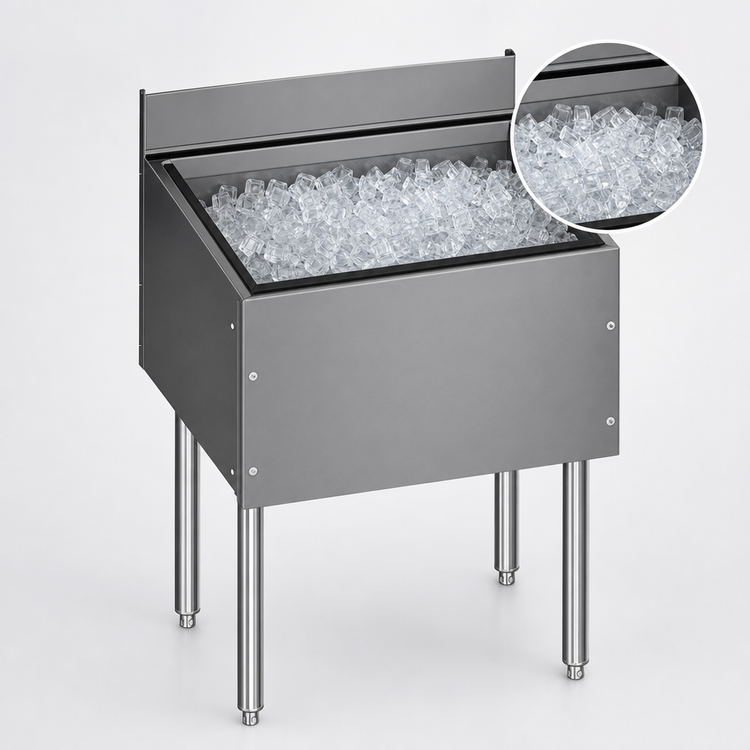 Product image #4 for CHOICE by Glastender 42-Inch Underbar Ice Bin, 117 lb. Capacity, 19-Inch Deep