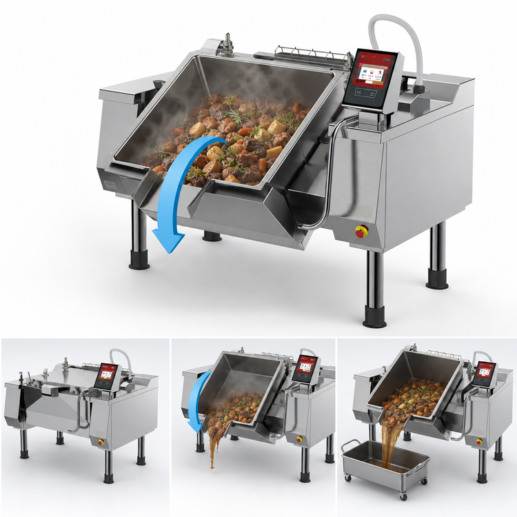 Product image #4 for Betterpan UDBRE038AV1 Electric Tilting Skillet Pressure Braising Pan, 38 Gallon Capacity