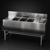 Thumbnail image #4 for Spec-Bar 3-Compartment Underbar Sink Unit with 24-Inch Right Drainboard, 60W x 24D x 37H