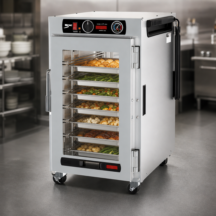 Product image #5 for Metro HotBlox Narrow 8-Pan Pass-Thru Undercounter Insulated Holding Cabinet with Clear Front & Rear Doors