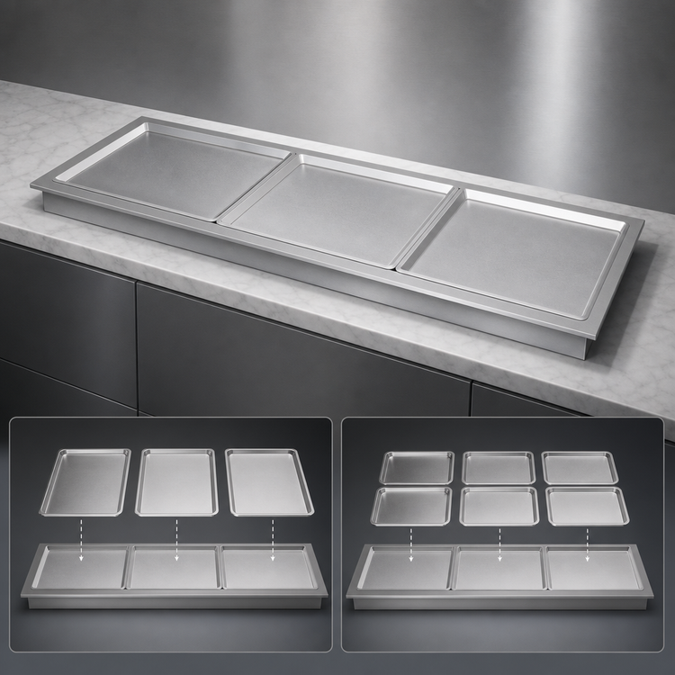 Product image #4 for Hatco FTBR-S3 Remote Drop-In Slim Frost Top, 80-13/16 Inch, 3 Full-Size Sheet Pan Capacity, R-513A