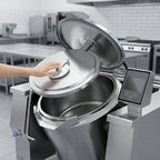 Thumbnail image #3 for Firex (Middleby) Baskett UPRIG122_V1 122 Gallon Gas Indirect Heat Tilting Kettle, 316 Stainless Steel Liner, Programmable Touchscreen Controls