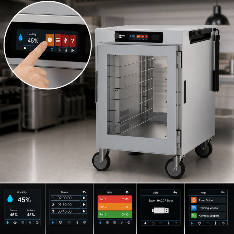 Product image #5 for Metro HotBlox™ Wide 8-Pan Pass-Thru Insulated Holding Cabinet with Digital Touchscreen and Clear Doors