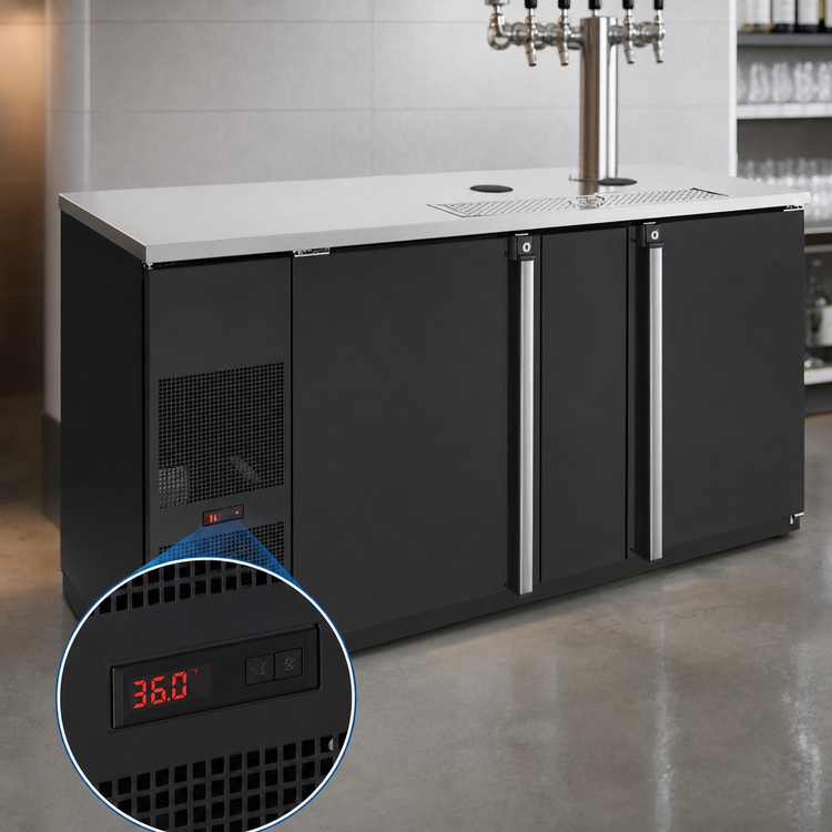 Product image #4 for Pro-Line E-Series Two-Section Draft Beer Cooler, 28 Cu. Ft., 69-1/2 Inch, Self-Contained Refrigeration