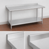 Thumbnail image #4 for Duke 84-Inch x 24-Inch 14-Gauge Stainless Steel Work Table with 1-1/8-Inch Riser and Undershelf