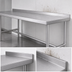 Thumbnail image #4 for 84 Inch x 24 Inch 18/430 Stainless Steel Open Base Work Table with 2 Inch Rear Up-Turn and Turned-Down Edges