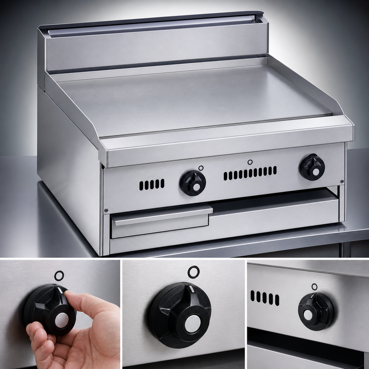 Product image #4 for Bistro 60-Inch Gas Restaurant Range with 1-Inch Manual Griddle Plate and Stub Back