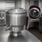 Thumbnail image #4 for Crown EP-20F 20 Gallon Electric Full Jacketed Stationary Steam Kettle with Pedestal Base