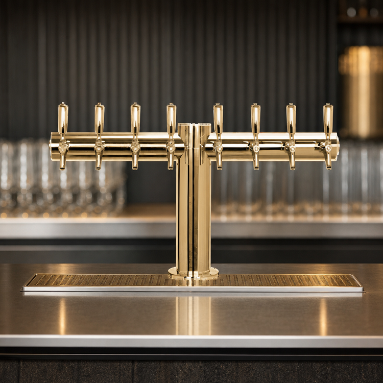 Product image #4 for Metropolis T 8-Faucet Countertop Glycol-Cooled Draft Beer Tower, PVD Brass Finish