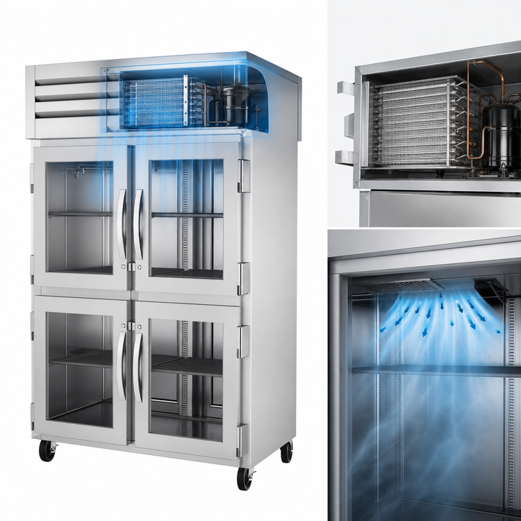 Product image #4 for True SPEC SERIES 2-Section Pass-Thru Refrigerator with 4 Glass Half Front Doors and 2 Solid Rear Doors