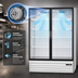 Thumbnail image #4 for Everest EMSGR48C Two-Section Glass Door Reach-In Chromatography Refrigerator, 50 Cu. Ft., Self-Contained Bottom Mount