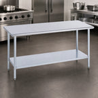 Thumbnail image #4 for Duke Manufacturing 416-36108 108-Inch x 36-Inch Stainless Steel Work Table, 16-Gauge 400 Series Top, No Backsplash, Galvanized Undershelf