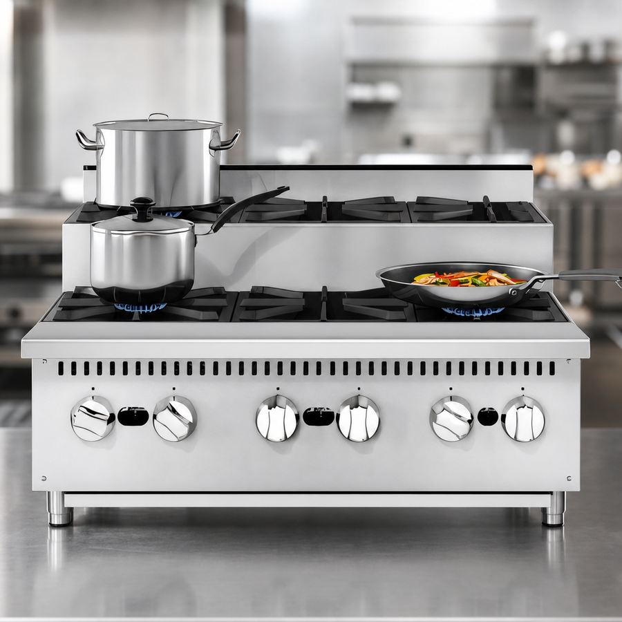 Six 26,000 BTU Burners