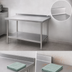 Thumbnail image #4 for Klinger's Trading Heavy Duty 18/430 Stainless Steel Work Table with 2-Inch Rear Up-Turn, 84 x 24 Inches