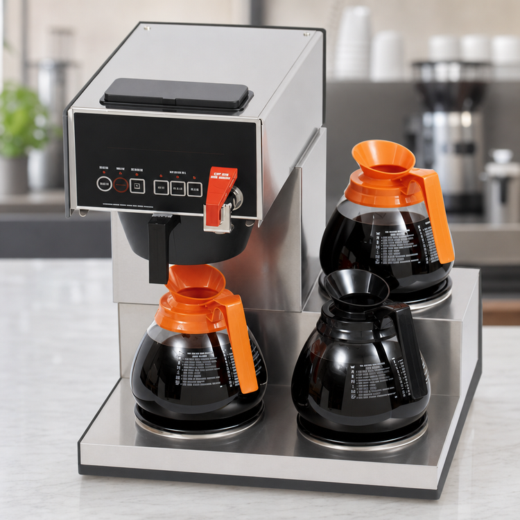 Product image #4 for Bloomfield E.B.C. Three-Warmer Stepped Right Automatic Coffee Brewer with Hot Water Faucet, 120V
