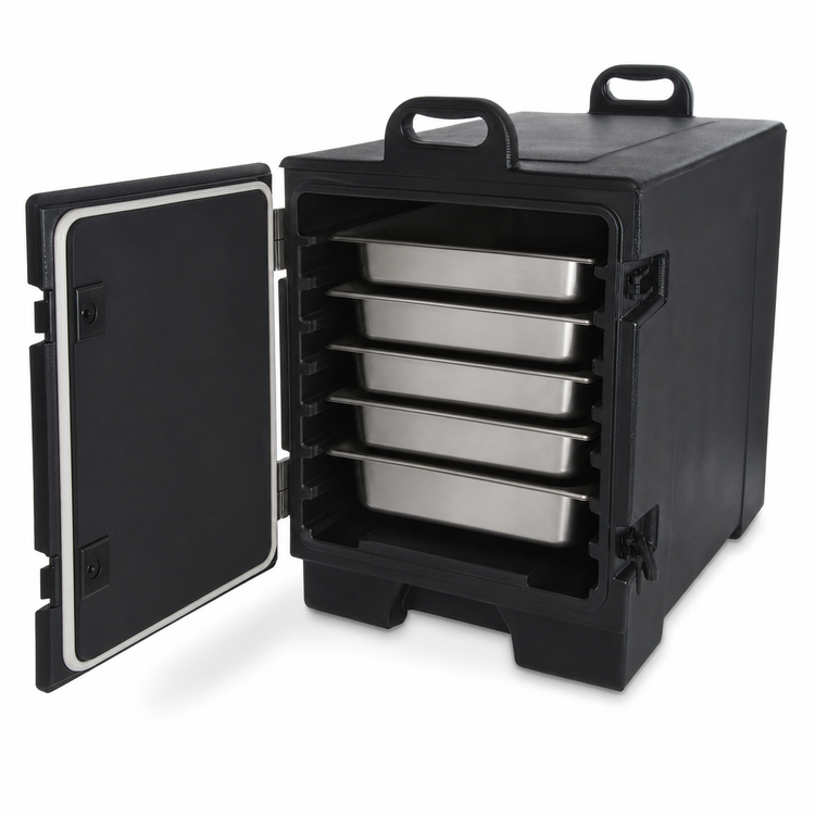 Product image #4 for Cateraide End-Load Insulated Food Pan Carrier with Individual Tracks, Black
