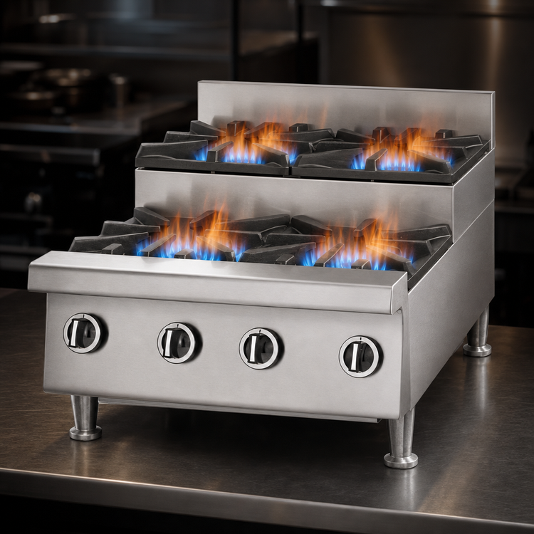 Product image #4 for Garland US Range UT Counter 24-Inch Countertop Gas Step-Up Hotplate, 4 Burners