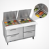 Thumbnail image #5 for Victory UltraSpec™ V-Core™ Two-Section Sandwich Prep Table with 4 Drawers and 24-Pan Top, 60-Inch Wide