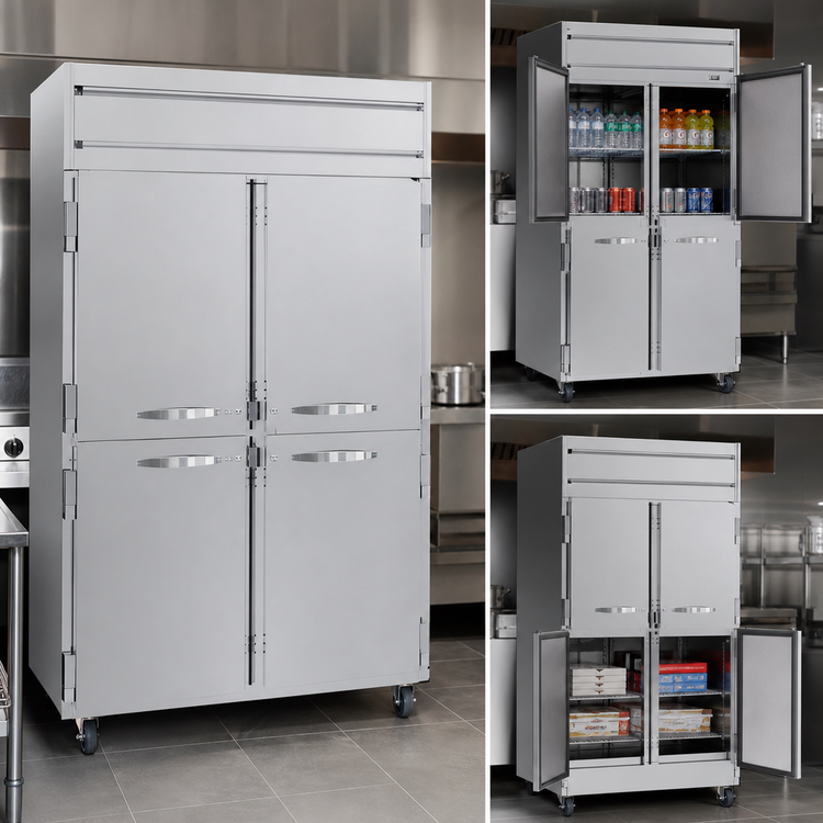 Product image #4 for Beverage-Air Horizon Series Two-Section Reach-In Freezer with Locking Half Solid Doors, 45.2 Cu. Ft.