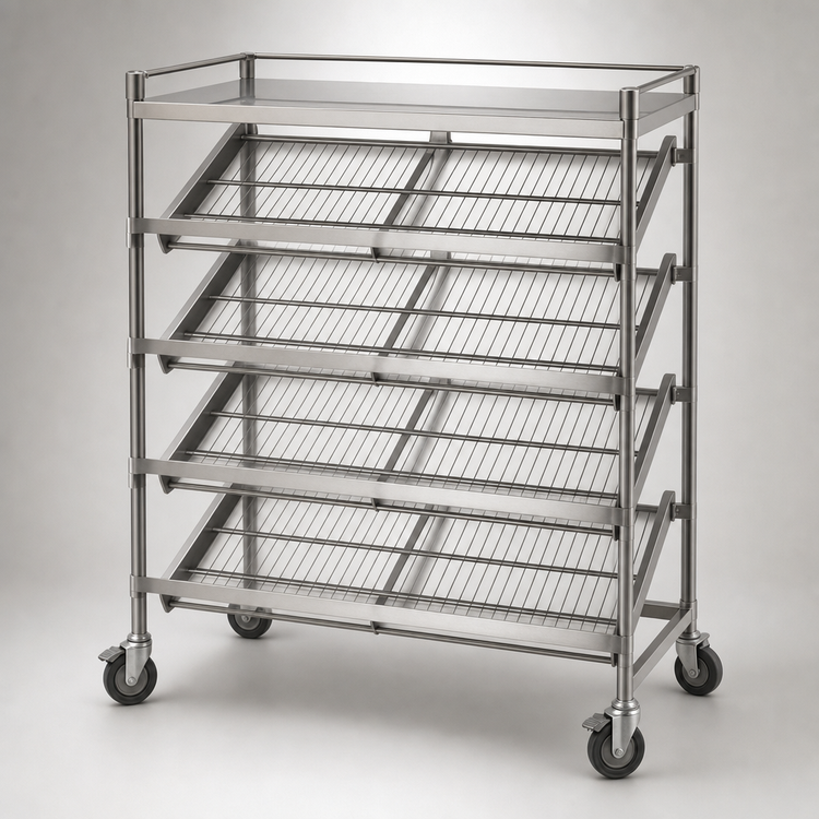 Product image #4 for Metro Super Erecta Slanted-Shelf Merchandiser/Dispenser Rack, 48"W x 18"D x 60"H