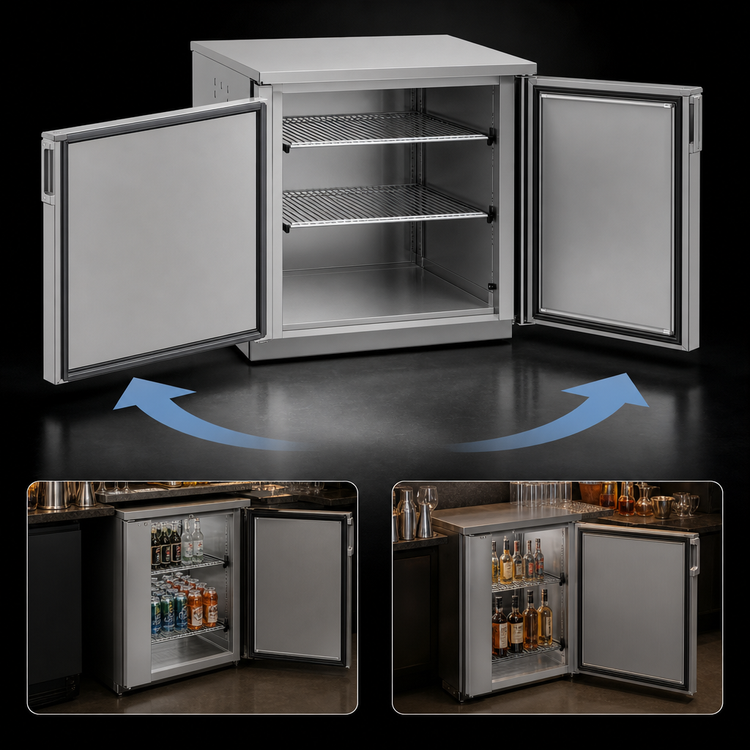 Product image #4 for Glastender CP1RB24 24-Inch Pass-Thru Back Bar Cooler, Remote Refrigeration, 2 Solid Swing Doors