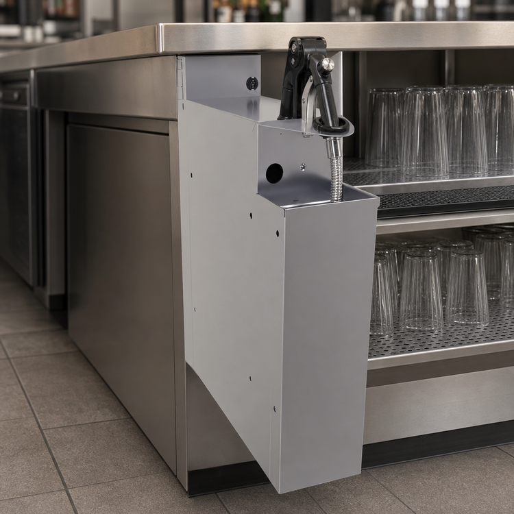 Product image #5 for Glastender Extra Deep Underbar Soda Gun Holder, 6-Inch Wide x 19-Inch Deep x 25-Inch High, Stainless Steel