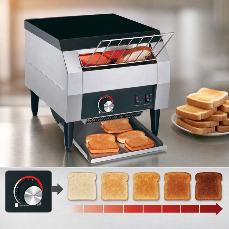 Product image #4 for Hatco Toast-Qwik TQ-10 Countertop Horizontal Conveyor Toaster, 2-Inch Opening, 120V