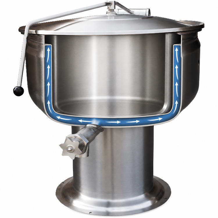 Product image #4 for Crown DP-60F 60 Gallon Direct Steam Full Jacket Stationary Kettle