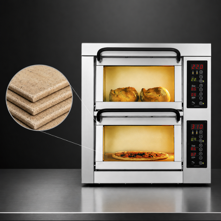 Product image #4 for PizzaMaster PM 352ED-2 Countertop Electric Stone Hearth Pizza Oven, 2 Chambers, 4 Hearthstones