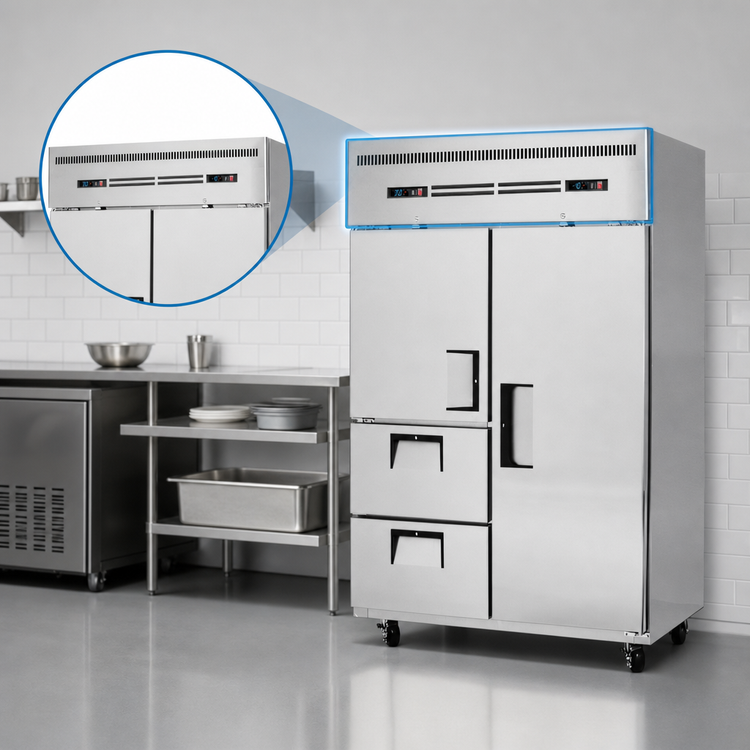 Product image #4 for Everest ESRF2D2 Two-Section Reach-In Dual Temperature Refrigerator/Freezer Combo, 49-5/8 Inch Wide