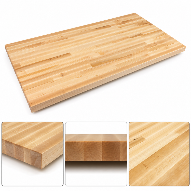 Product image #4 for John Boos Boos Block 60 x 38 x 1-1/2-Inch Blended Edge Grain Maple Kitchen Countertop, Oil Finish