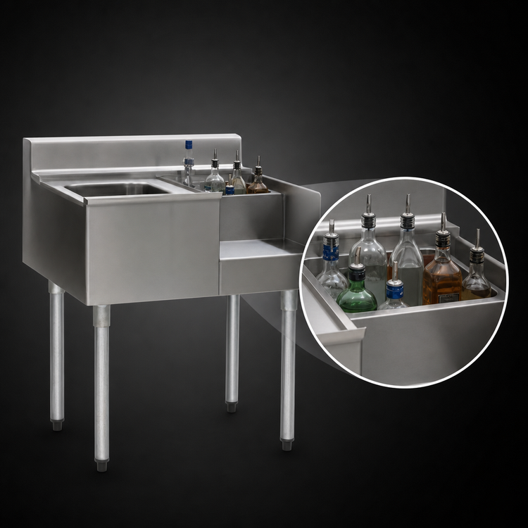 Product image #4 for Eagle Group 2200 Series 50-Inch Underbar Ice Bin/Cocktail Station with Bottle Well and Blender Recess